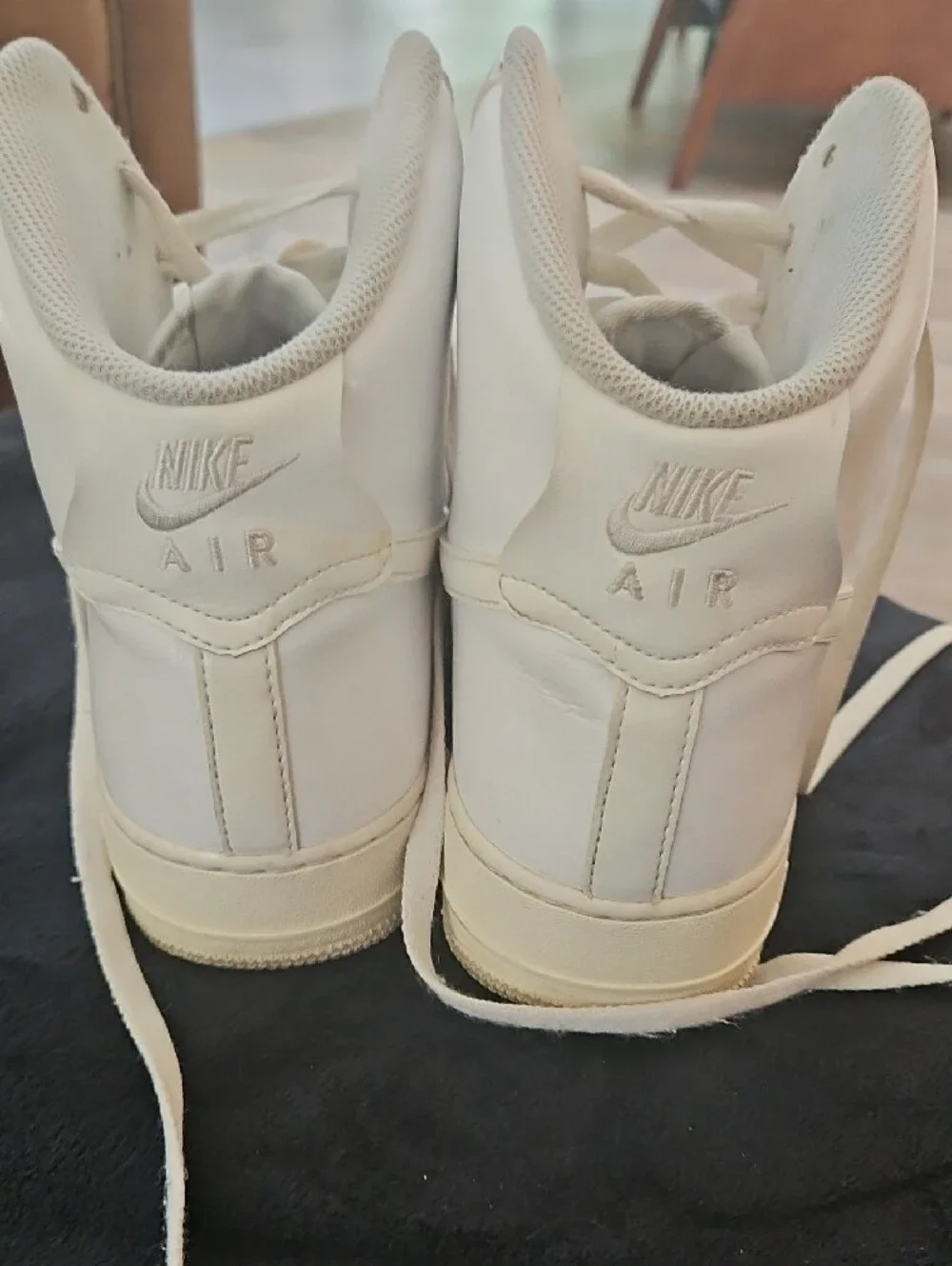 Nike Men’s High-Top Sneakers in Cream/Off-White